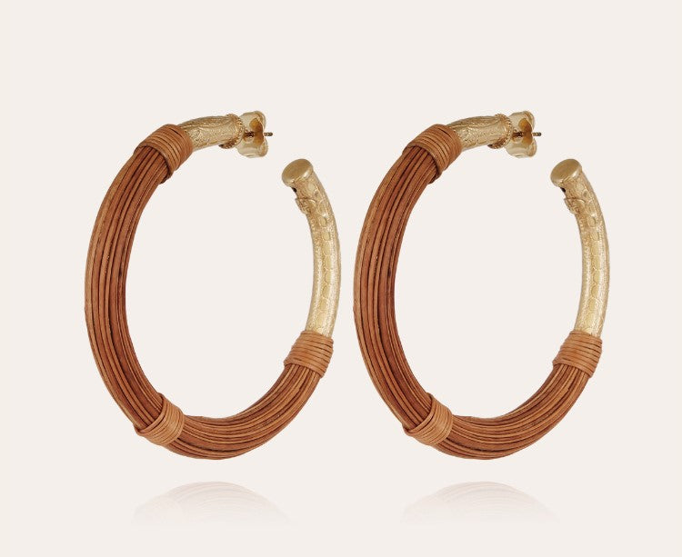 Boucles d'oreilles Maoro grand modèle dorées - Osier