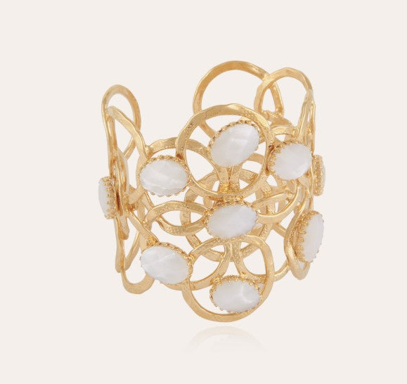 Bracelet Olympie doré - Nacre blanche